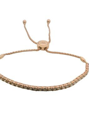 LeVian 14kt Rose Gold Cognac Diamond Adjustable Tennis Bolo Bracelet